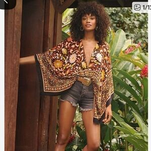 Free People Magic Dance Floral Kimono One Size